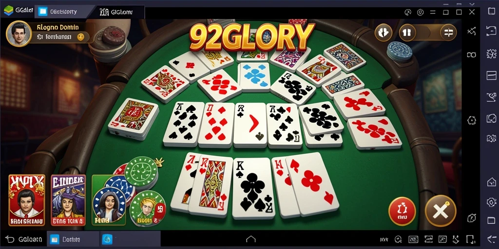 Screenshot gameplay 92GLORY yang menampilkan keseruan permainan Domino.