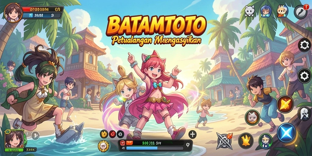 Screenshot gameplay BATAMTOTO dengan karakter anime yang menarik.