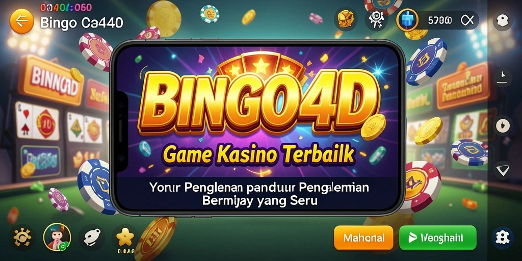 Tampilan layar permainan BINGO4D dengan suasana Kasino yang mendebarkan.