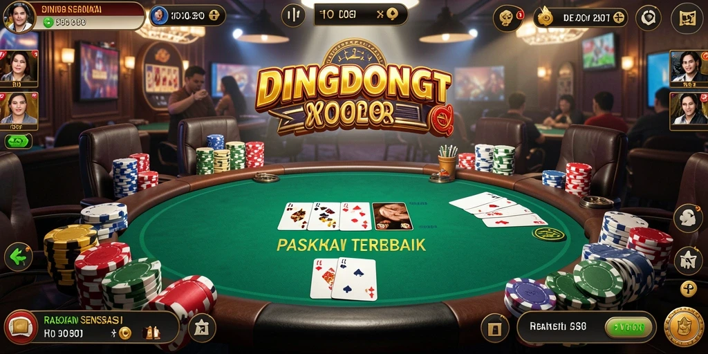 Screenshot gameplay DINGDONGTOGEL yang menampilkan aksi poker yang seru.