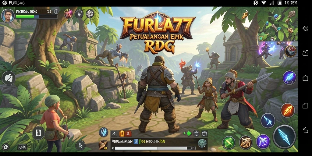 Screenshot gameplay FURLA77 yang menunjukkan aksi dan petualangan RPG.
