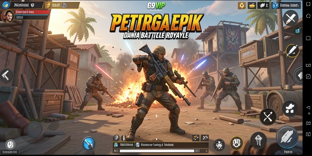 Gameplay seru dengan aksi Battle Royale intens.