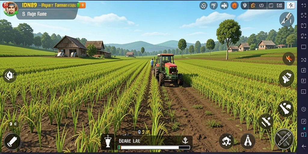 Tampilan menarik dari gameplay bertani di IDN89 dengan berbagai aktivitas.