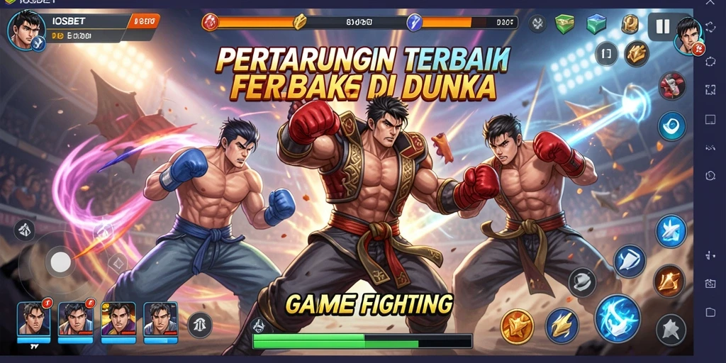 Gameplay seru dalam IOSBET dengan pertarungan melawan karakter unik.