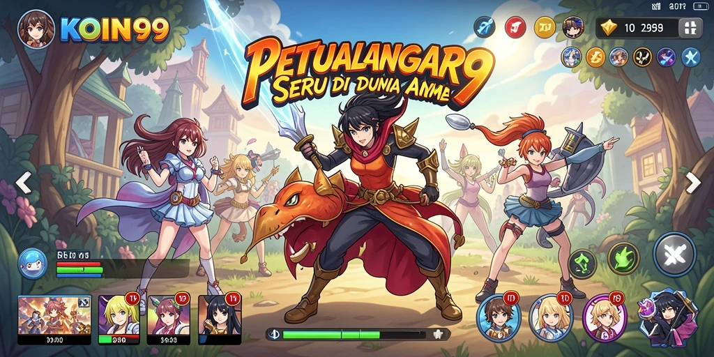 Gameplay seru KOIN99 dengan karakter anime unik.