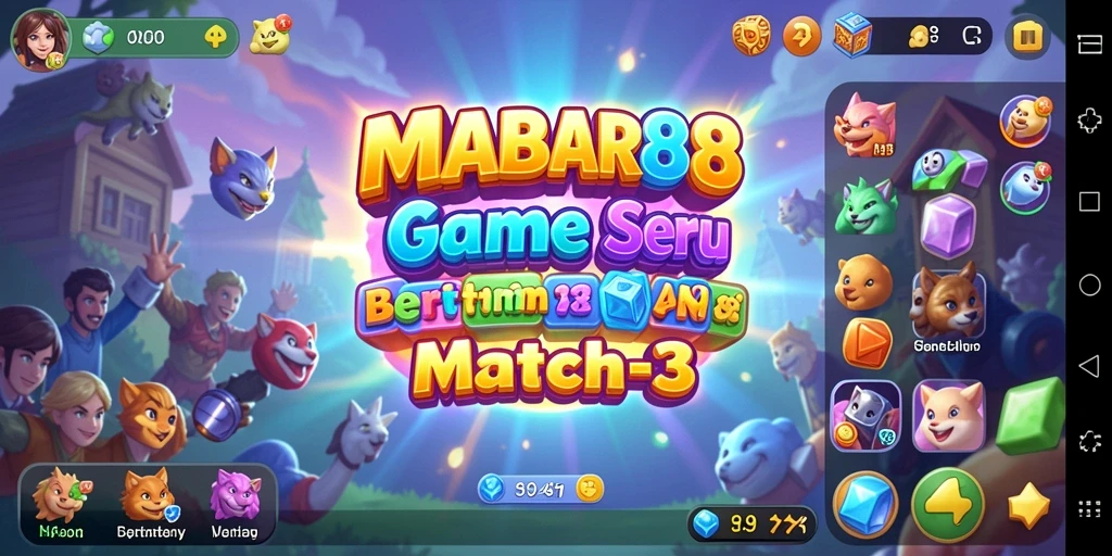 Tampilan gameplay MABAR88 dengan kombinasi yang menarik di Match-3.