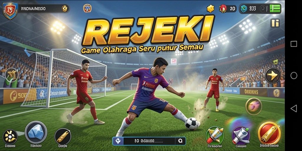 Tampilan gameplay REJEKI yang menarik dengan berbagai cabang olahraga.